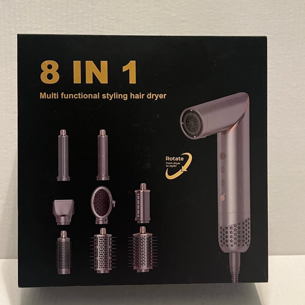 8 in 1 Multifunctional Styling Hair Dryer - Gray (Open Box)